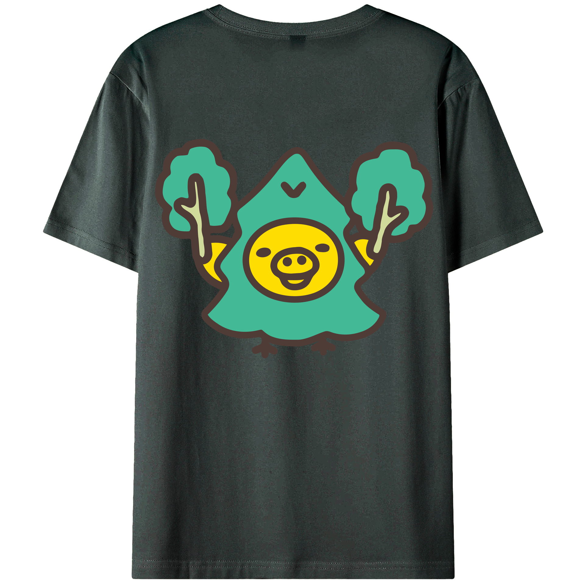 （画像用） リラックマ リラックマ キイロイトリ Rilakkuma Korilakkuma Kiiroitori 綿100％ メンズ半袖Tシャツ（バックプリント） 通気性
